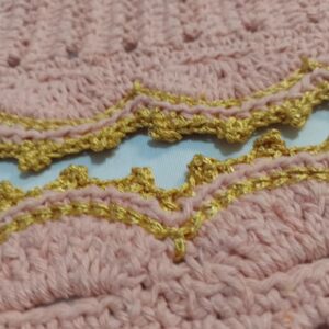 Conjunto de sousplat de crochê com quatro unidades em linha 6