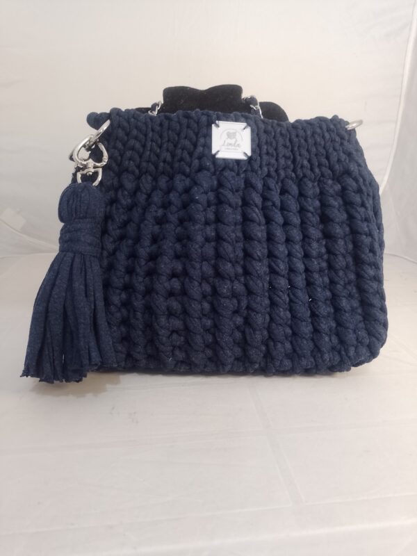 Bolsa em Crochês Azul Linda Crochês - Image 6