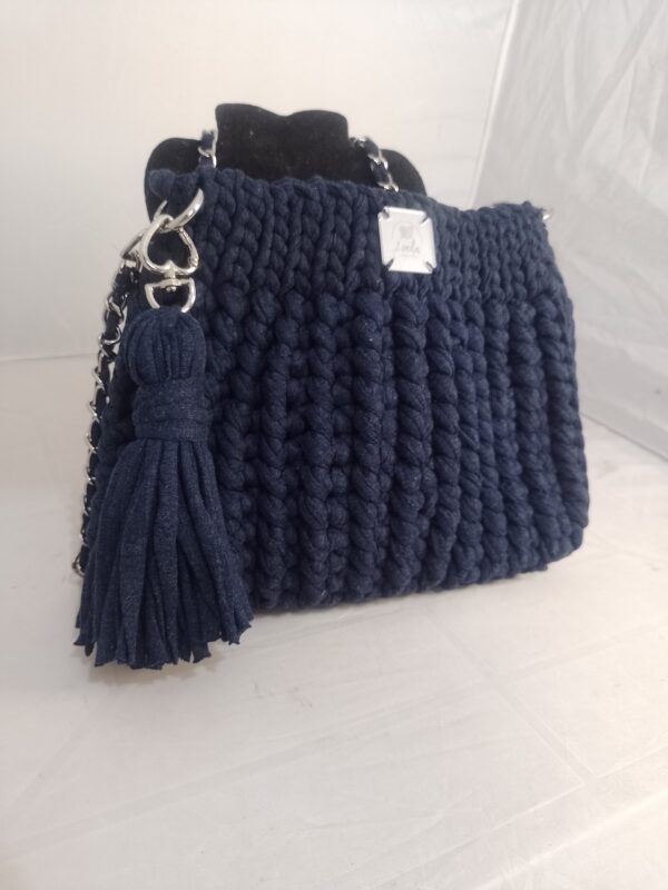 Bolsa em Crochês Azul Linda Crochês - Image 5