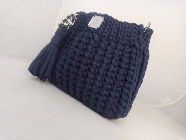 Bolsa em Crochês Azul Linda Crochês